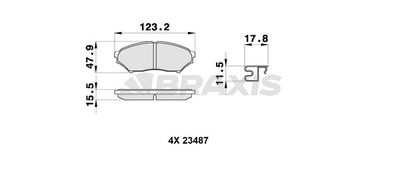 AB0322 BRAXIS Комплект тормозных колодок, дисковый тормоз