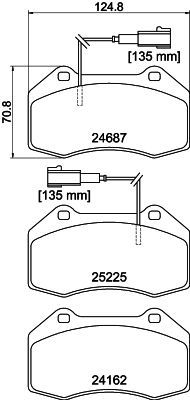 8DB355021621 HELLA Комплект тормозных колодок, дисковый тормоз