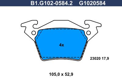 B1G10205842 GALFER Комплект тормозных колодок, дисковый тормоз