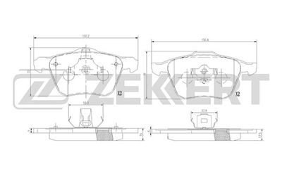 BS1372 ZEKKERT Комплект тормозных колодок, дисковый тормоз