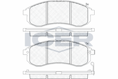 181507 ICER Комплект тормозных колодок, дисковый тормоз