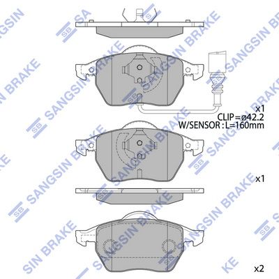 SP2097 Hi-Q Комплект тормозных колодок, дисковый тормоз