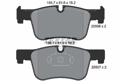 2550601 TEXTAR Комплект тормозных колодок, дисковый тормоз