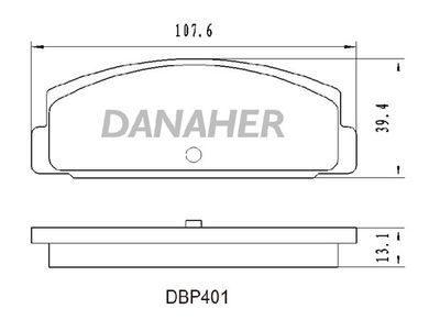 DBP401 DANAHER Комплект тормозных колодок, дисковый тормоз