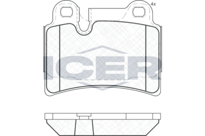 181951 ICER Комплект тормозных колодок, дисковый тормоз