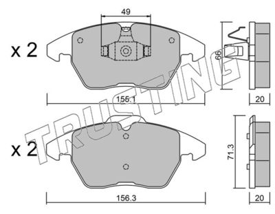 5642 TRUSTING Комплект тормозных колодок, дисковый тормоз