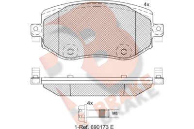 RB2292 R BRAKE Комплект тормозных колодок, дисковый тормоз