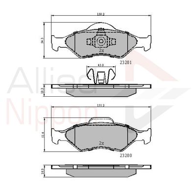 ADB0899 COMLINE Комплект тормозных колодок, дисковый тормоз