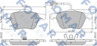 FO911381 FOMAR Friction Комплект тормозных колодок, дисковый тормоз