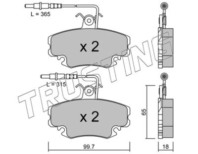 0341 TRUSTING Комплект тормозных колодок, дисковый тормоз