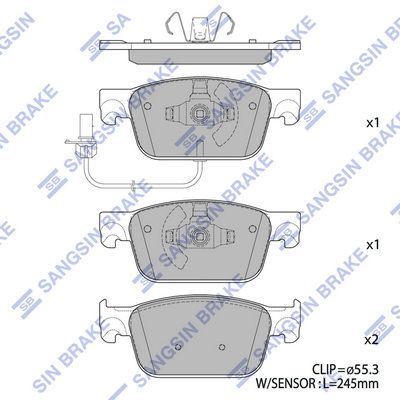 SP4134 Hi-Q Комплект тормозных колодок, дисковый тормоз