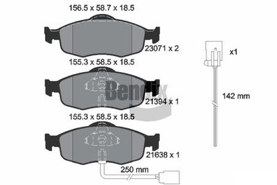 BPD1908 BENDIX Braking Комплект тормозных колодок, дисковый тормоз