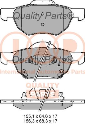 70406043 IAP QUALITY PARTS Комплект тормозных колодок, дисковый тормоз