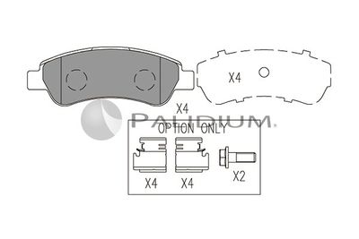 P11050 ASHUKI by Palidium Комплект тормозных колодок, дисковый тормоз