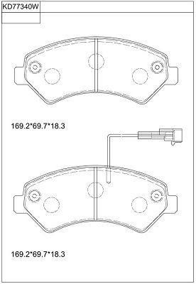 KD77340W ASIMCO Комплект тормозных колодок, дисковый тормоз