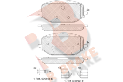 RB2438 R BRAKE Комплект тормозных колодок, дисковый тормоз