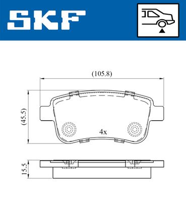 VKBP90058 SKF Комплект тормозных колодок, дисковый тормоз