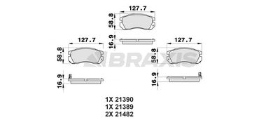 AB0451 BRAXIS Комплект тормозных колодок, дисковый тормоз