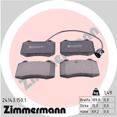 241431501 ZIMMERMANN Комплект тормозных колодок, дисковый тормоз