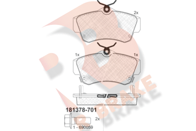 RB1378701 R BRAKE Комплект тормозных колодок, дисковый тормоз