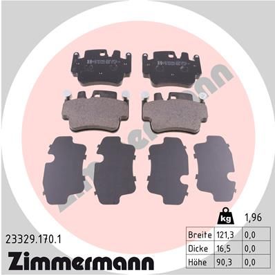 233291701 ZIMMERMANN Комплект тормозных колодок, дисковый тормоз