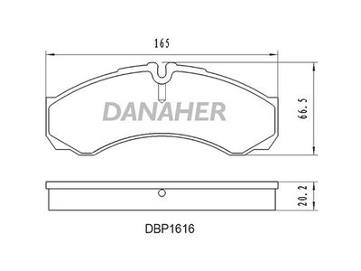 DBP1616 DANAHER Комплект тормозных колодок, дисковый тормоз