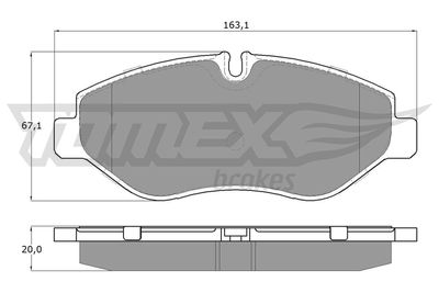 TX1586 TOMEX Brakes Комплект тормозных колодок, дисковый тормоз