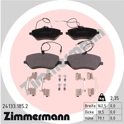 241331852 ZIMMERMANN Комплект тормозных колодок, дисковый тормоз