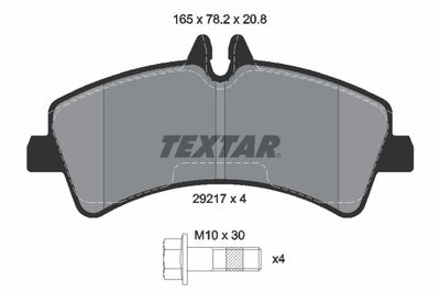 2921702 TEXTAR Комплект тормозных колодок, дисковый тормоз