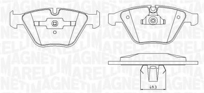 363916060151 MAGNETI MARELLI Комплект тормозных колодок, дисковый тормоз