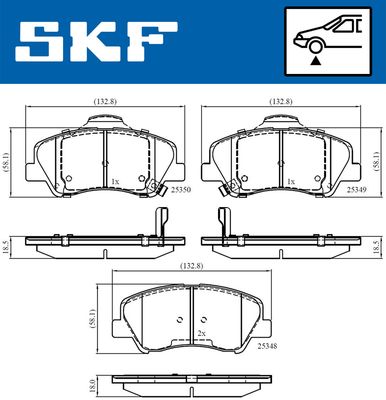 VKBP80268A SKF Комплект тормозных колодок, дисковый тормоз