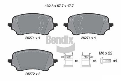 BPD1651 BENDIX Braking Комплект тормозных колодок, дисковый тормоз