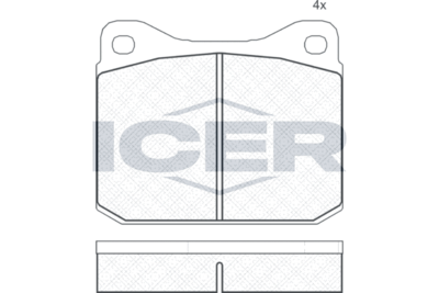 180327 ICER Комплект тормозных колодок, дисковый тормоз