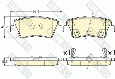 6135696 GIRLING Комплект тормозных колодок, дисковый тормоз