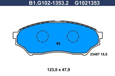 B1G10213532 GALFER Комплект тормозных колодок, дисковый тормоз