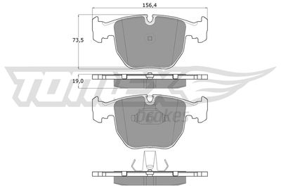 TX1323 TOMEX Brakes Комплект тормозных колодок, дисковый тормоз