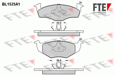 BL1525A1 FTE Комплект тормозных колодок, дисковый тормоз