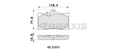 AB0468 BRAXIS Комплект тормозных колодок, дисковый тормоз