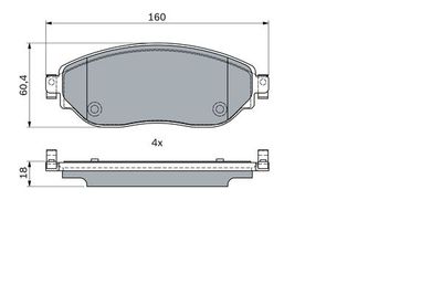 0986494741 BOSCH Комплект тормозных колодок, дисковый тормоз