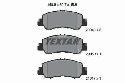 2094901 TEXTAR Комплект тормозных колодок, дисковый тормоз