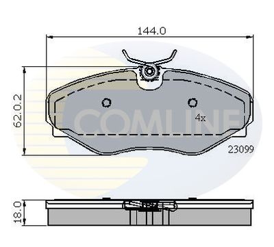 CBP01766 COMLINE Комплект тормозных колодок, дисковый тормоз