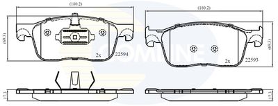 CBP02354 COMLINE Комплект тормозных колодок, дисковый тормоз