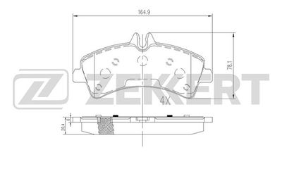 BS2185 ZEKKERT Комплект тормозных колодок, дисковый тормоз