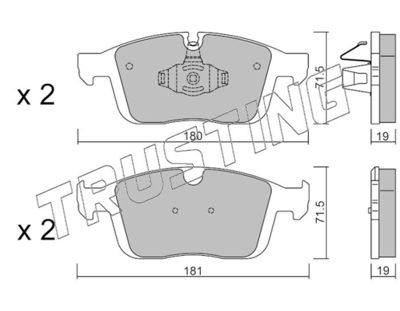 11880 TRUSTING Комплект тормозных колодок, дисковый тормоз