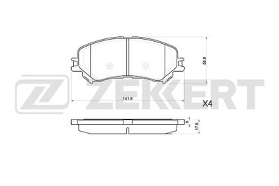 BS1080 ZEKKERT Комплект тормозных колодок, дисковый тормоз