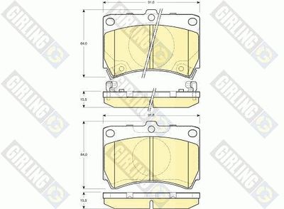 6132069 GIRLING Комплект тормозных колодок, дисковый тормоз