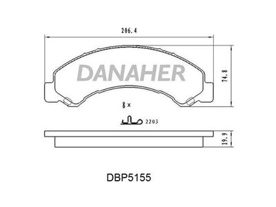 DBP5155 DANAHER Комплект тормозных колодок, дисковый тормоз