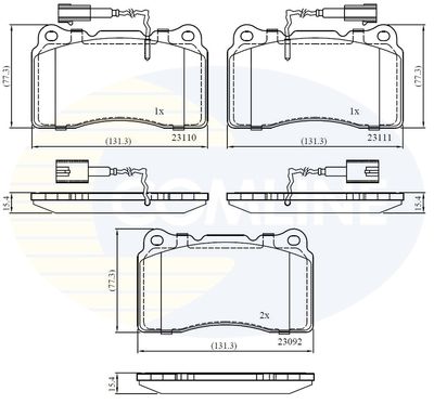 CBP11721 COMLINE Комплект тормозных колодок, дисковый тормоз