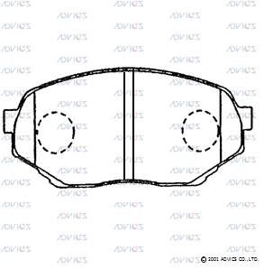 SN288P ADVICS Комплект тормозных колодок, дисковый тормоз