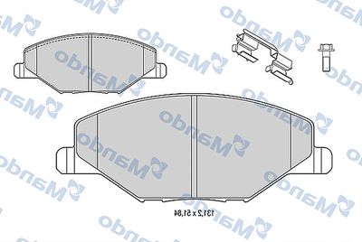 MBF015812 MANDO Комплект тормозных колодок, дисковый тормоз